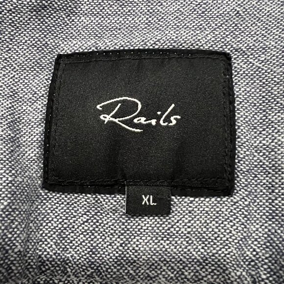 Rails Shirt Mens XL Navy Chambray Wyatt Button Up Down Long Sleeve 100% Cotton - Picture 7 of 11